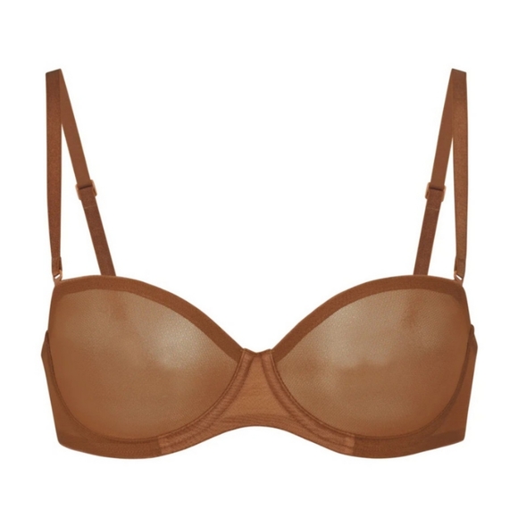 SKIMS Ultra Fine Mesh Strapless Bronce BRA 32DDDD / 34G - Picture 5 of 6